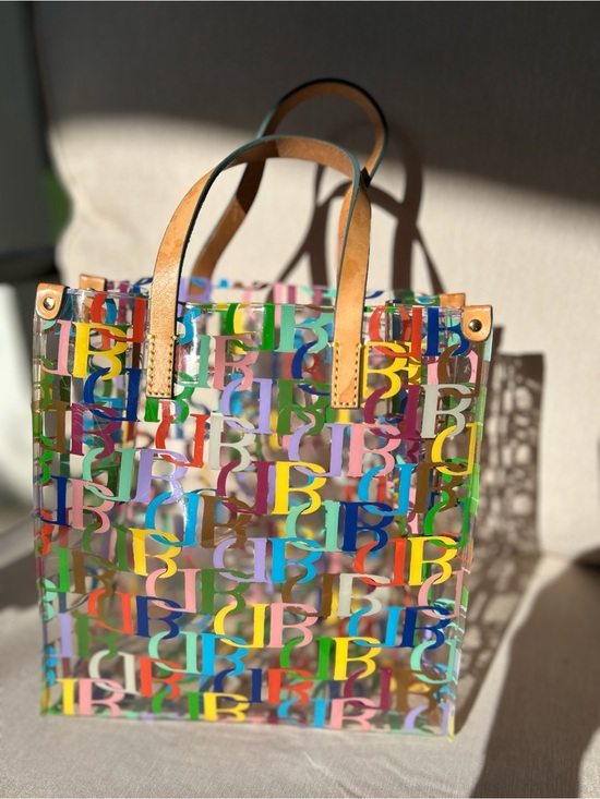 Dooney & Bourke Handbags - Dooney &Burke DB Logo Print Tote Bag with Leather Handles